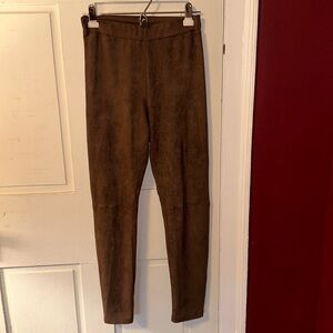 Brown suede leggings